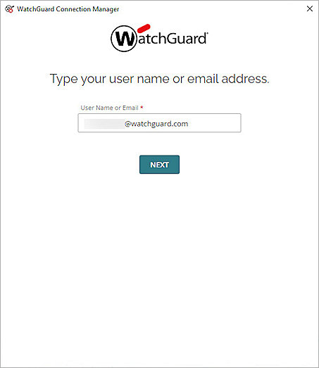 Screenshot of WatchGuard Connection Manager, Test Integration 1